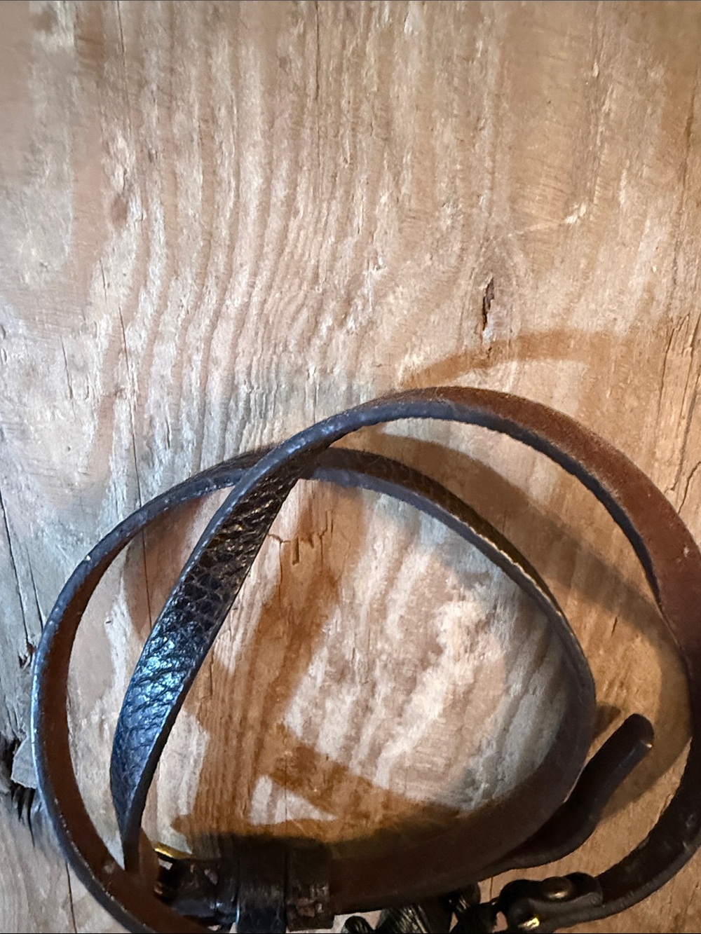 Chloe + Isabel Brown Leather Wrap Bracelet with Blue and Champagne Crystals - Picture 8 of 8